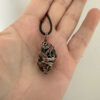 Naszyjnik wykonany techniką wire wrapping z miedzią