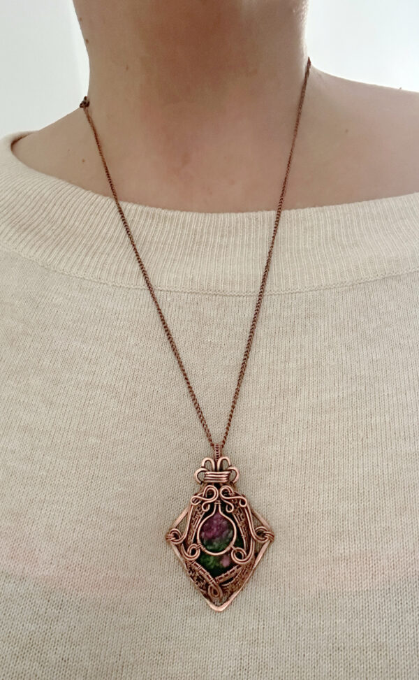 unikatowy wisior z miedzi oksydowanej handmade prezent dla niej