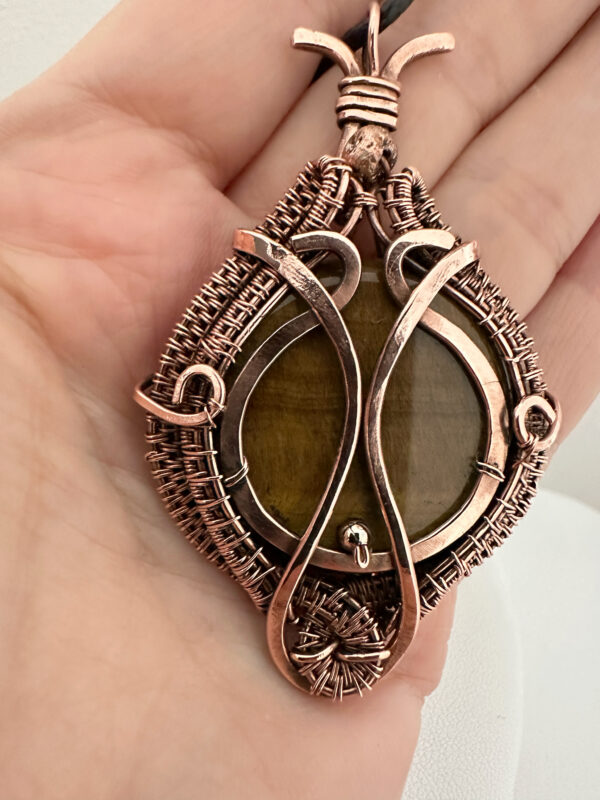 Autorskie rzemiosło miedziane Taika Jewelry – tygrysie oko.