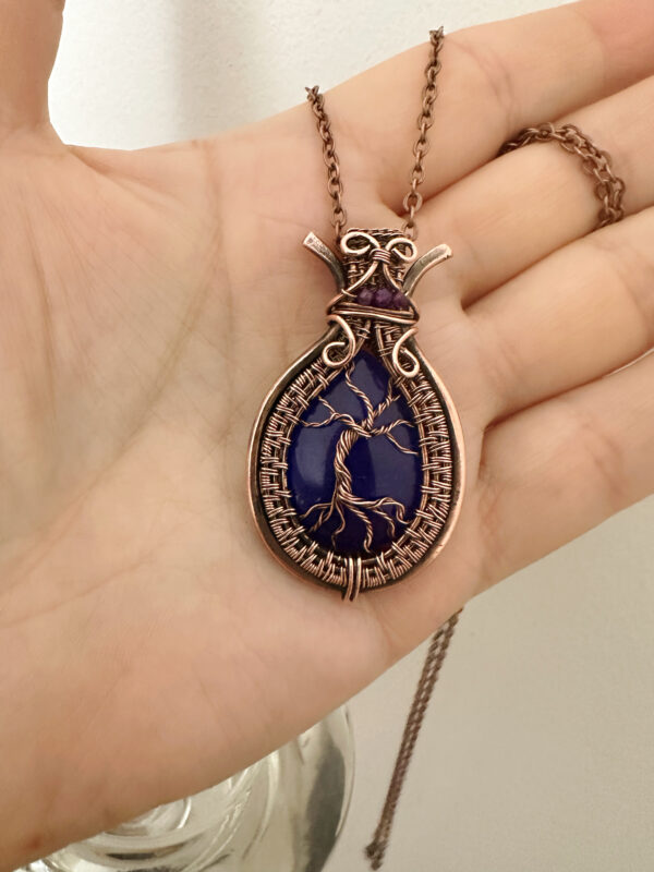 Autorskie rzemiosło miedziane Taika Jewelry – wisiorek drzewo życia.