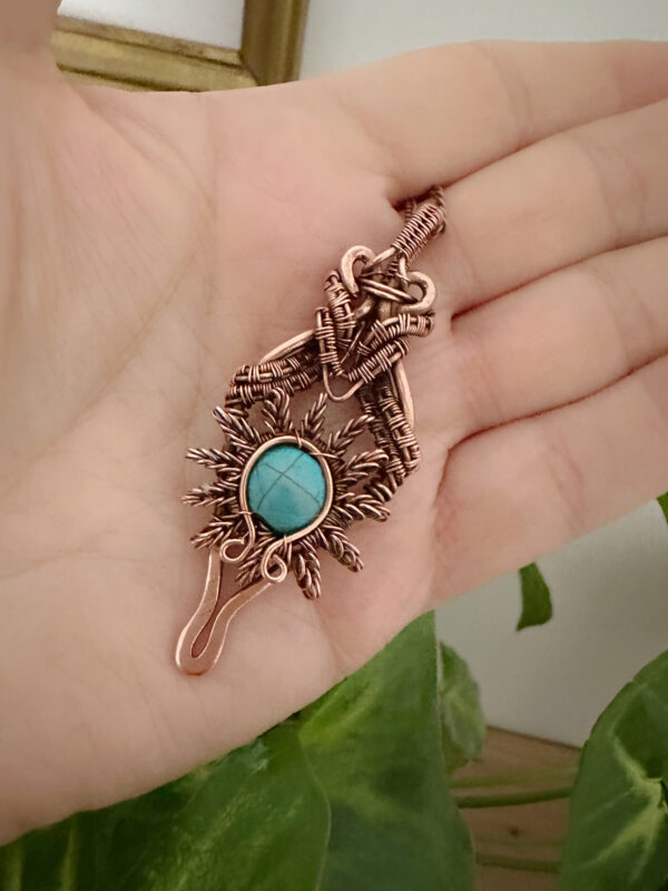 biżuteria dla wagi ręcznie robiony wisior z miedzi wire wrapping