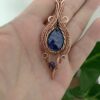 Miedziana biżuteria z naturalnym kamieniem lapis lazuli