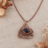 Miedziany naszyjnik Oko Proroka wykonany recznie technika wire wrapping