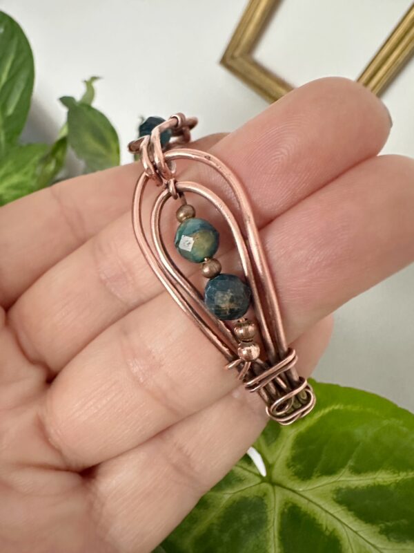 ręcznie robiona biżuteria z miedzi wire wrapping wykonana w polskiej pracowni