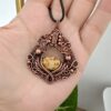 ręcznie robiony naszyjnik wire wrapping z czystej miedzi patynowanej
